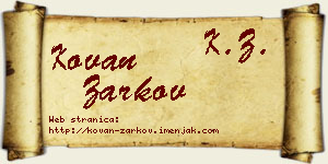 Kovan Žarkov vizit kartica